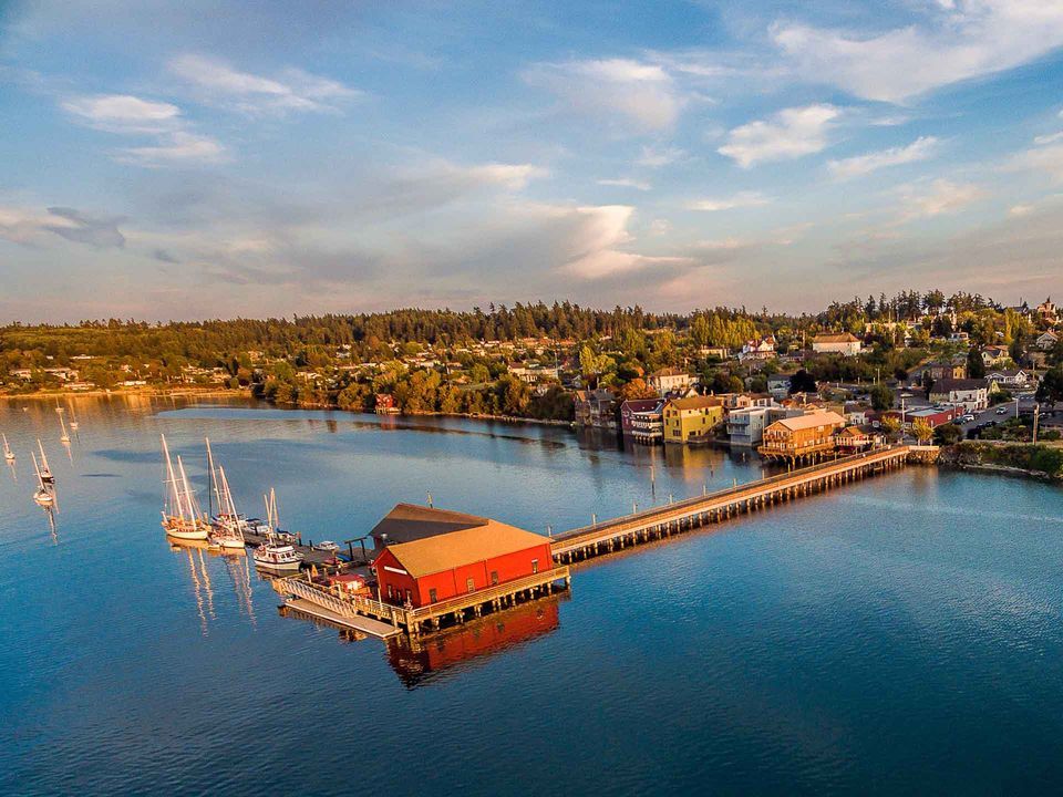 Historic Coupeville waterfront on Penn Cove, Whidbey Island
