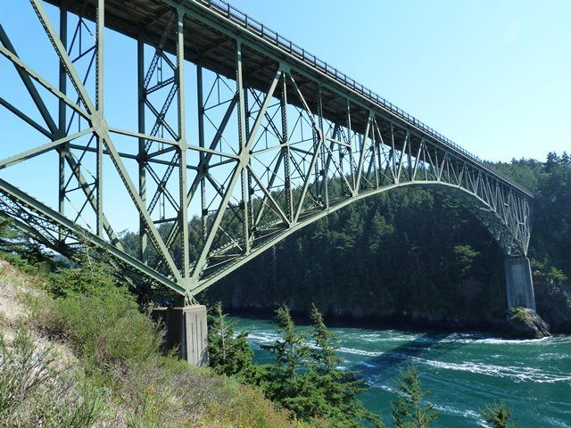 Deception Pass Bridge connecting Island County, Washington
