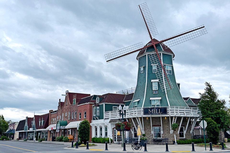 Downtown Lynden, Washington with its Dutch heritage buildings