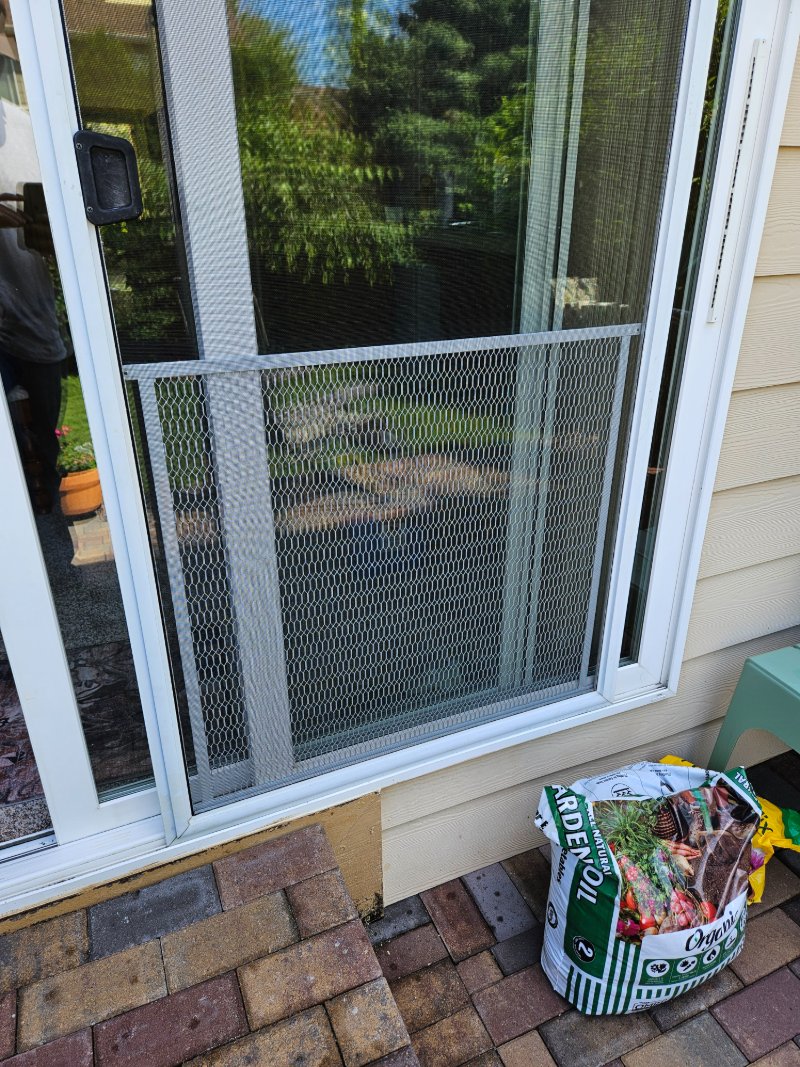 Screen replacement, pet guard installation and window cleaning